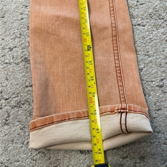 Viktor & Rolf size 48 (12-14) Women's Boot Cut Jeans in orange/crème EUC - Picture 7 of 15